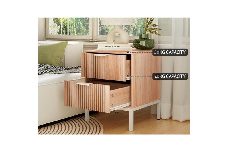 Artiss Bedside Table Side End Table Shelf Drawers Nightstand Storage Bedroom