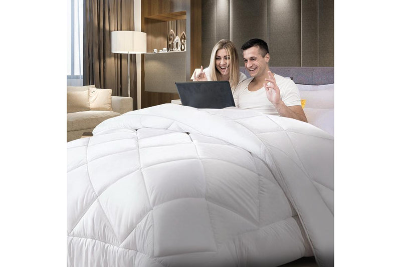 Microfiber Bedding Bamboo Microfibre Quilt Winter Duvet Cover Doona Super White