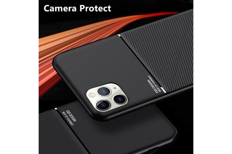 For Apple iPhone 11 Pro Max Business Style Luxury Matte Soft Silicone Drop Resistant Case Cover (Red)