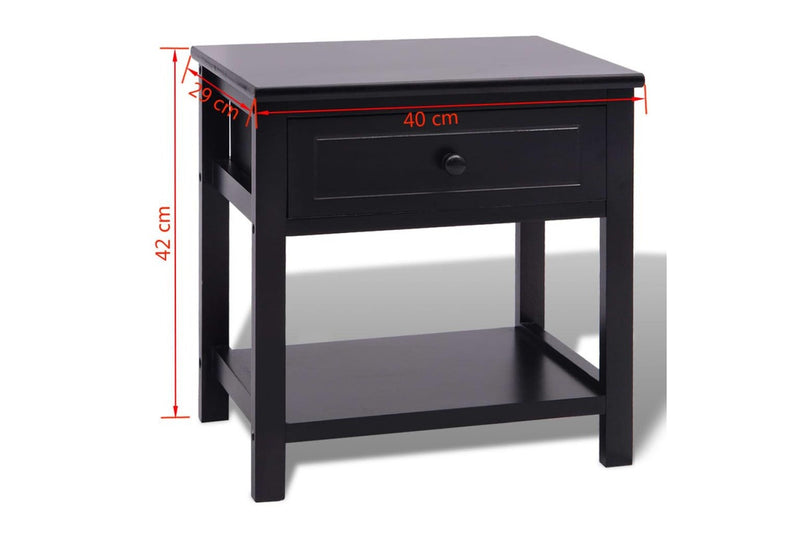 Bedside Cabinets 2 Pcs Wood Black Bedside Tables