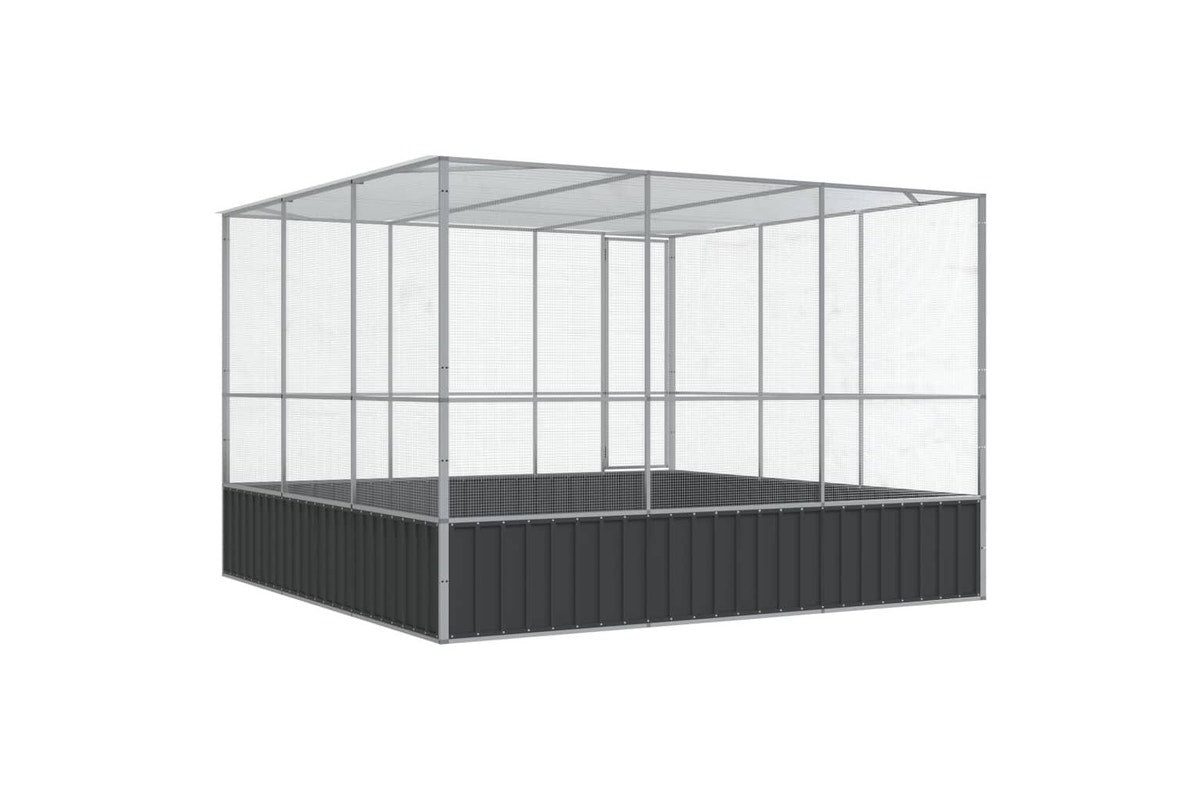 Aviary Silver 311x307x212 cm Steel vidaXL