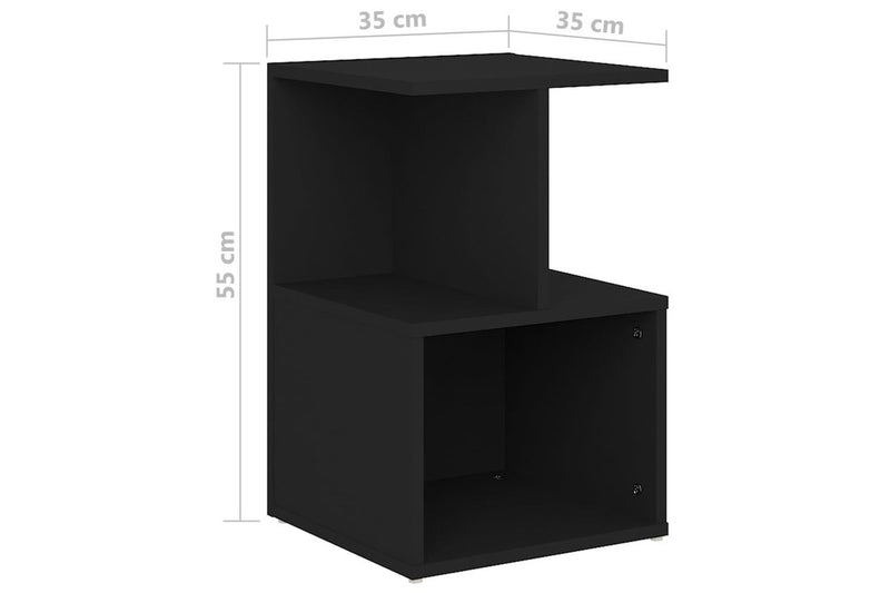 Bedside Cabinet Black 35X35x55 Cm Engineered Wood Bedside Tables