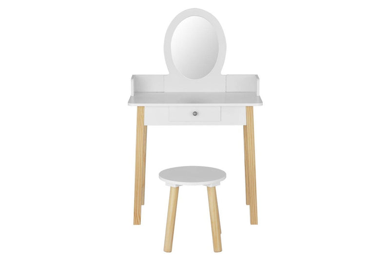Keezi Kids Dressing Table Chair Set Wooden Leg Vanity Makeup Drawer Mirror Kids Dressing Tables
