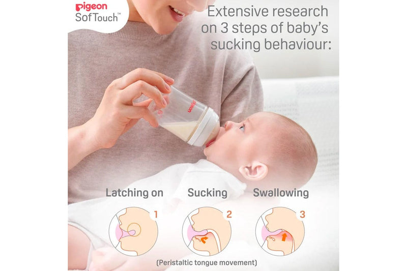 2pc Pigeon SofTouch Anti-Colic Baby Newborn Feeding Milk Bottle PPSU 160ml 0m+
