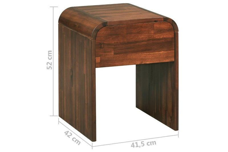 Nightstand 41.5X42x52 Cm Solid Acacia Wood Bedside Tables