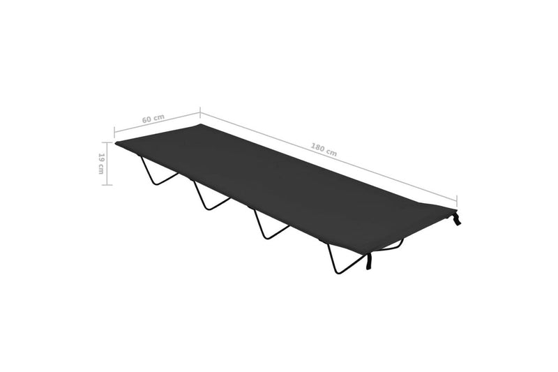 Camping Bed 180x60x19 cm Oxford Fabric and Steel Black vidaXL
