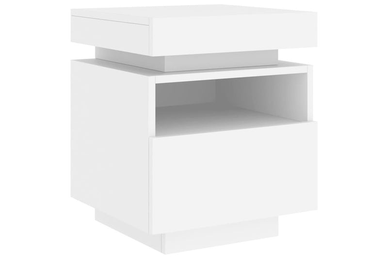Bedside Cabinets With Led Lights 2 Pcs White 40X39x48.5 Cm Bedside Tables