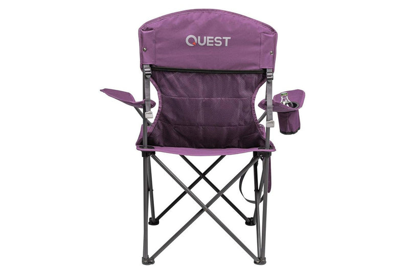 2x Quest Outdoors Steel Frame Polyester Little Mutha Folding Camp Chair Purple