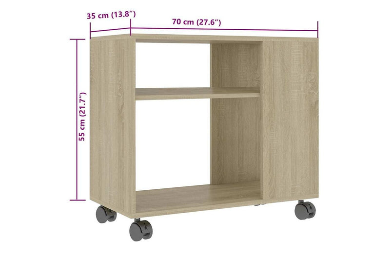 Side Table Sonoma Oak 70x35x55 cm Engineered Wood vidaXL