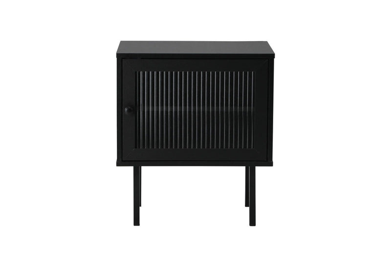 Oikiture 2x Bedside Tables Wood(Black)