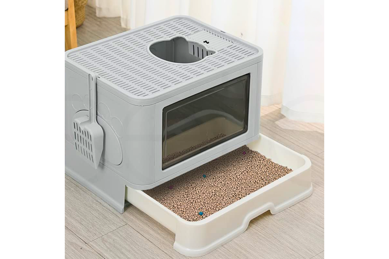 Stylish Box Enclosure With Portable Scoop Drawer Cat Litter