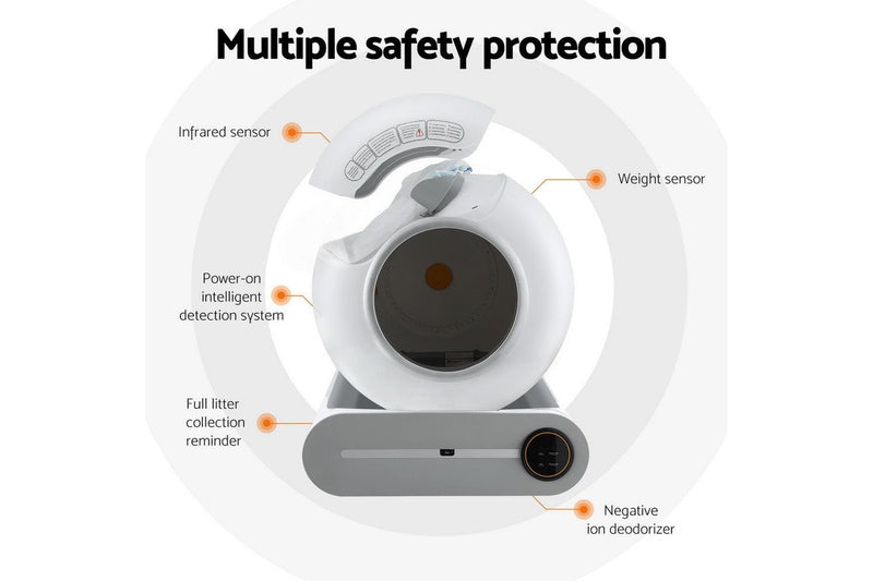 i.Pet Automatic Cat Litter Box Self-Cleaning Large Smart Toilet Tray App Control 9L