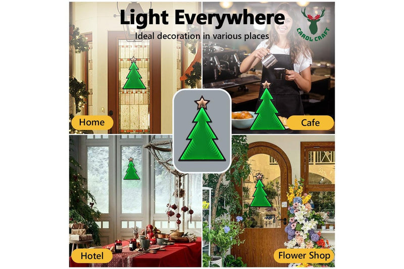 CarolCraft 50cm LED Infinity 3D Mirror Christmas Tree Xmas Light Decoration Home Party