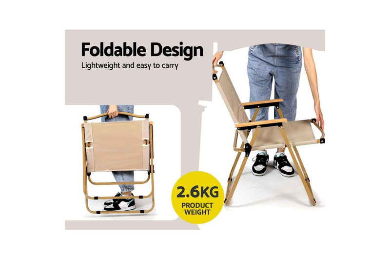 Gardeon Outdoor Camping Chairs Portable Folding Beach Chair Patio Furniture