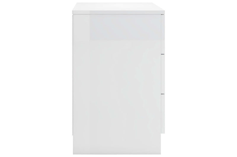 Bedside Cabinets 2 Pcs High Gloss White 38X35x56 Cm Engineered Wood Bedside Tables