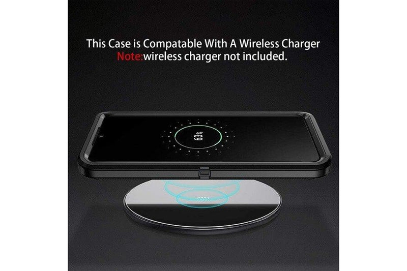 For Samsung Galaxy S22+ /S22 Plus Case Drop Resistant Defender Tradies Heavy Duty Rugged Shockproof Tough Cover (Black)