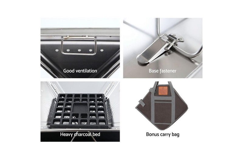 Grillz Fire Pit BBQ Grill with Carry Bag Camping