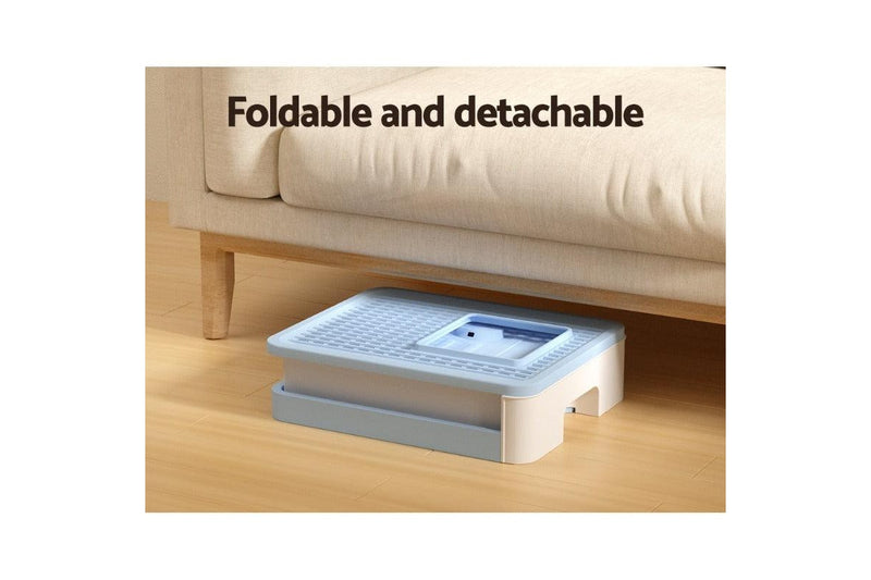 I.Pet Box Large Tray Kitty Toilet Enclosed Hooded Foldable Scoop Blue Cat Litter