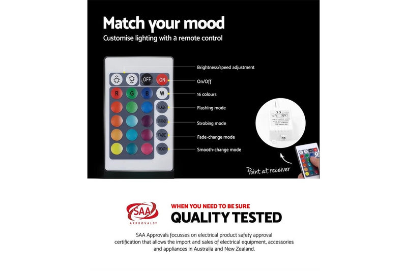 Artiss Bedside Table LED - HERES Black