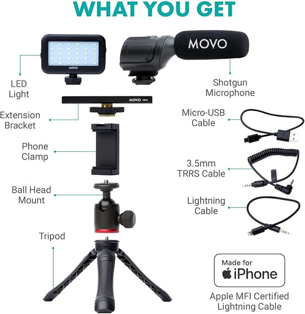 Movo iVlogger Vlogging Kit for iPhone - Layaway AU