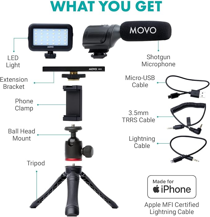 Movo iVlogger Vlogging Kit for iPhone - Layaway AU