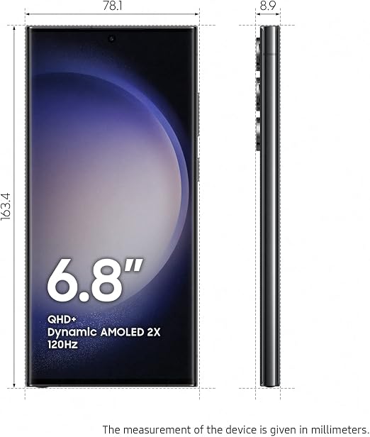 SAMSUNG Galaxy S23 Ultra Cell Phone, Factory Unlocked Android Smartphone, 256GB Storage, 200MP Camera, Night Mode, Long Battery Life, Adaptive Display, S Pen, 2023, Phantom Black (Renewed)