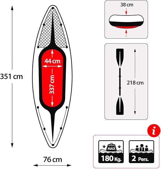 Intex Challenger Kayak, Man Inflatable Canoe with Aluminum Oars and Hand Pump - Layaway AU