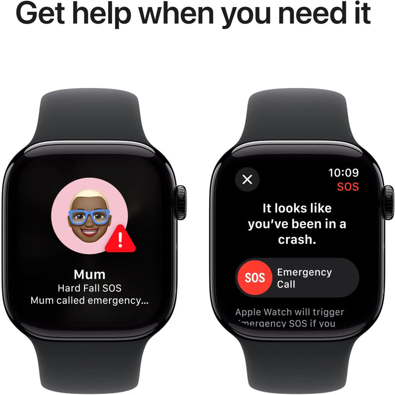 Apple Watch Series 10 GPS + Cellular 46mm Jet Black Aluminium - Sport Band