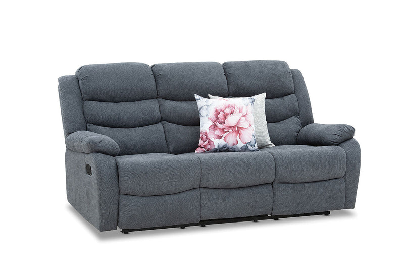 PRESCOTT Fabric 3 Seater with 2 Inbuilt Recliners