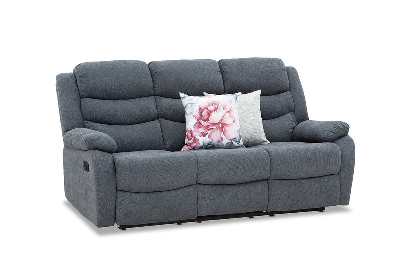 PRESCOTT Fabric 3 Seater with 2 Inbuilt Recliners