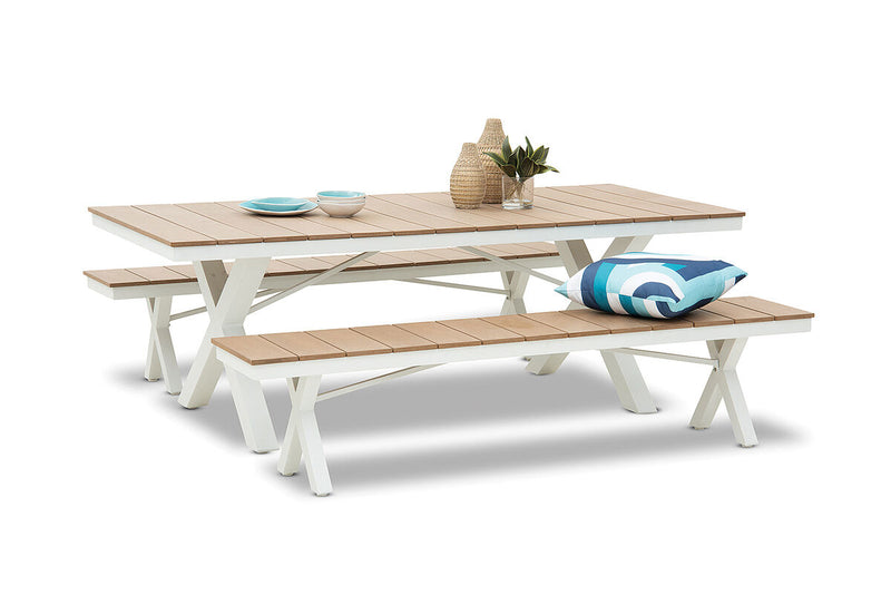 ELWOOD 3 Piece Outdoor Bench Setting.