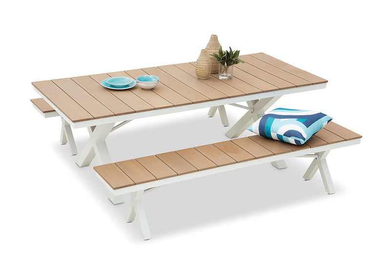 ELWOOD 3 Piece Outdoor Bench Setting.