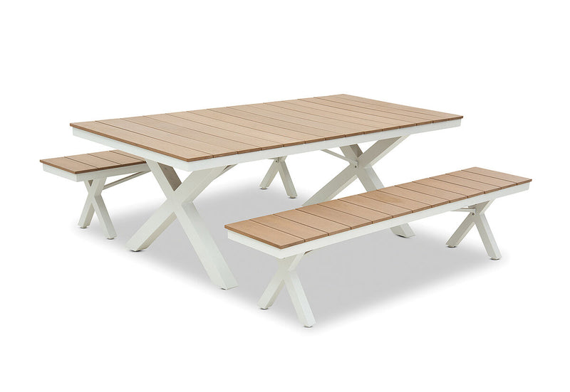 ELWOOD 3 Piece Outdoor Bench Setting.