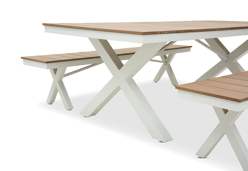 ELWOOD 3 Piece Outdoor Bench Setting.