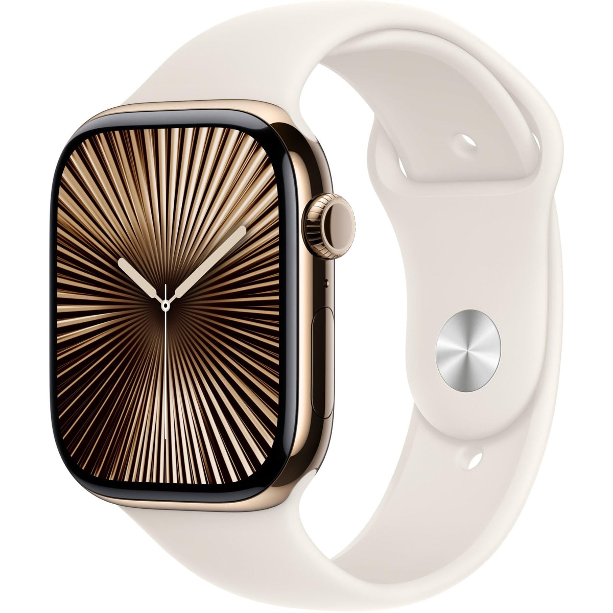 Apple Watch Series 10 46mm Titanium GPS + Cellular Gold with Starlight Sport Band