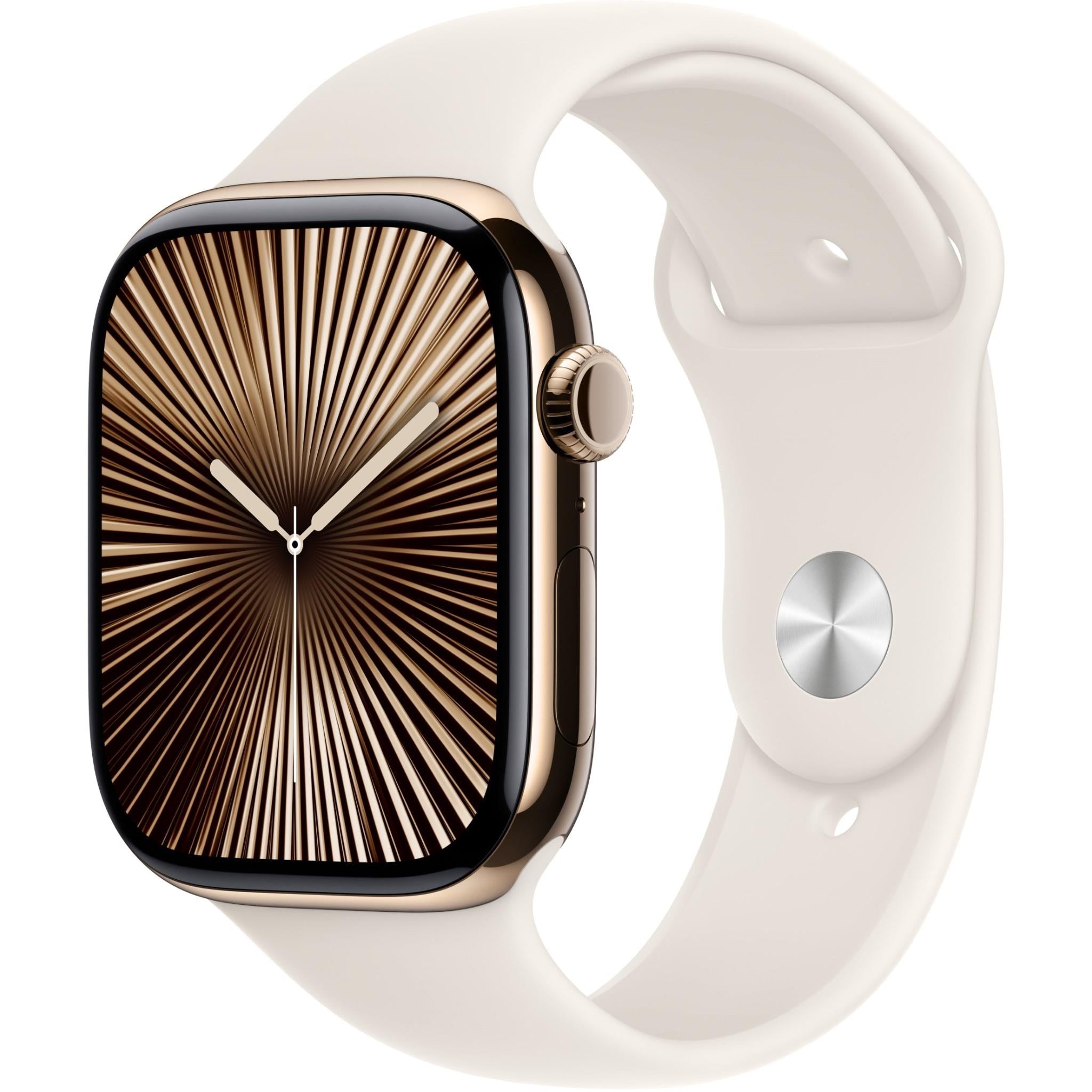 Apple Watch Series 10 46mm Titanium GPS + Cellular Gold with Starlight Sport Band