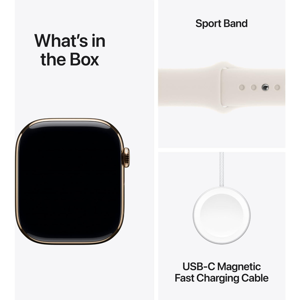 Apple Watch Series 10 46mm Titanium GPS + Cellular Gold with Starlight Sport Band