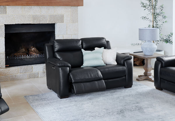 CAPELLO Leather 2 Seater Sofa with 2 Inbuilt Electric Recliners