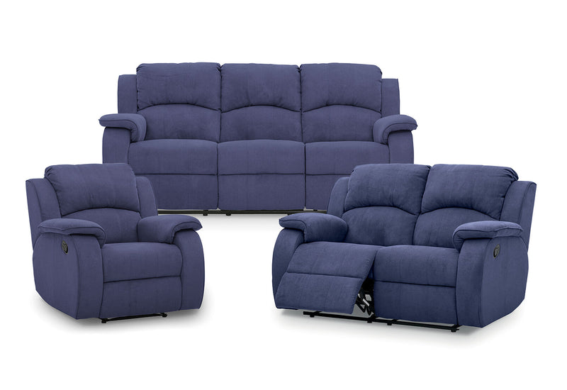 SALOON Fabric 3 Piece Recliner Suite with 2 Seater