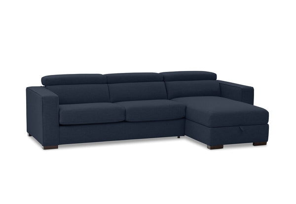 ANGUS Fabric Right-Hand Facing 3 Seater Chaise with Sofa Bed