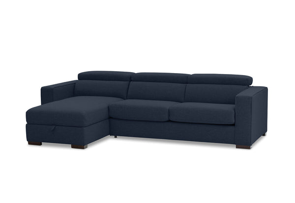 ANGUS Fabric Left-Hand Facing 3 Seater Chaise with Sofa Bed