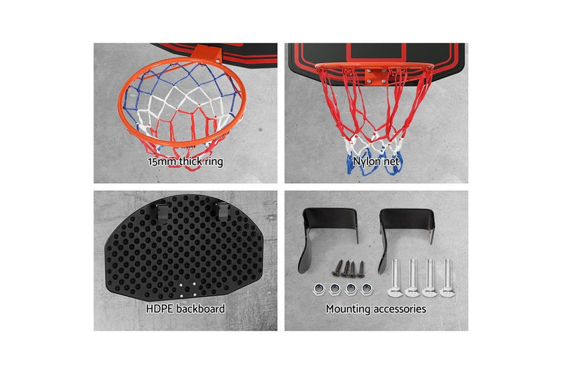 Everfit 38" Basketball Hoop Backboard Door Wall Mounted Ring Net Sports Kids