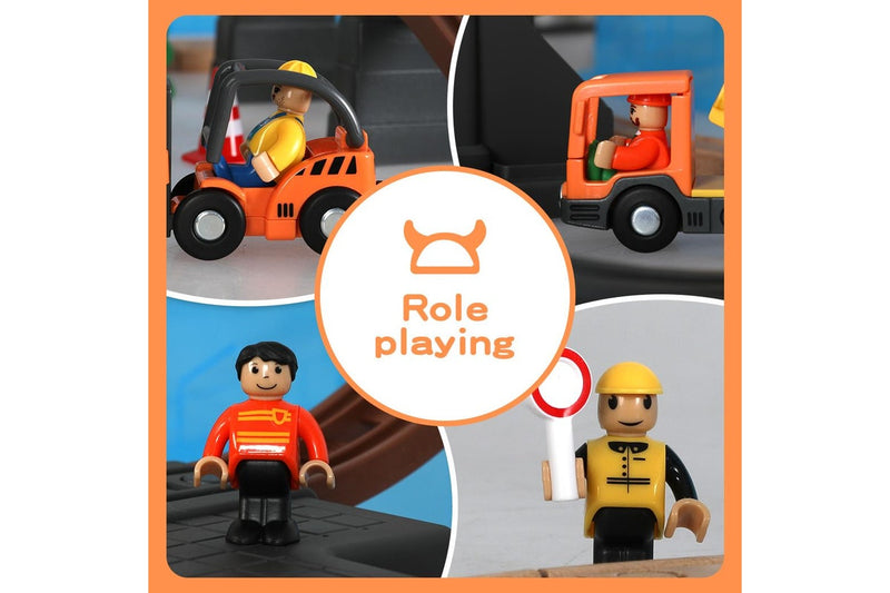 Bopeep Toy Train Set Track DIY Wooden Thomas Miniature Magnetic Trains Xmas Gift