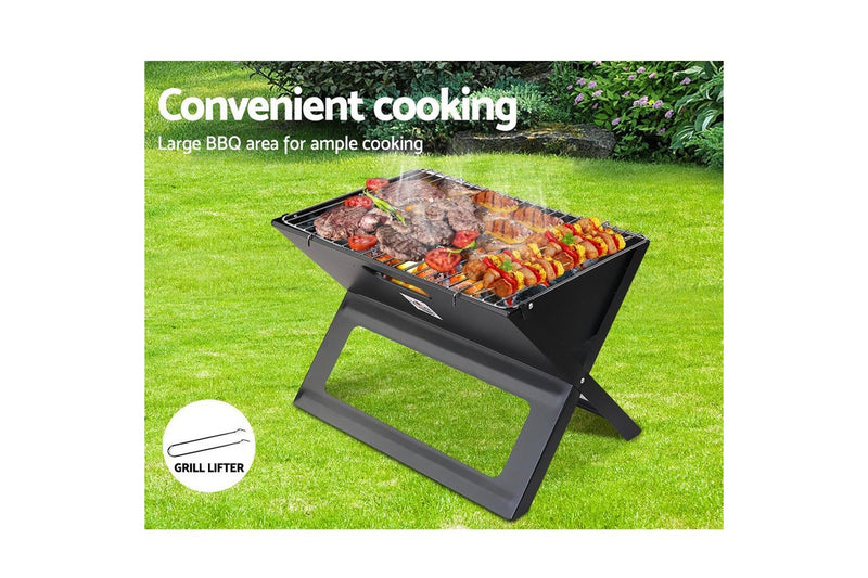Grillz BBQ Grill Charcoal Smoker Foldable Barbecue