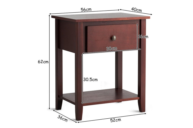 Giantex Set of 2 Bedside Tables Nightstand Wooden End Table Sturdy Storage Cabinet Bedroom Accent Table