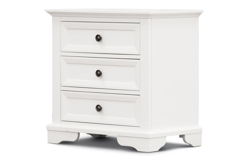 Celosia Bedside Table 3 Drawers Storage Cabinet Nightstand End Tables White Bedside Tables