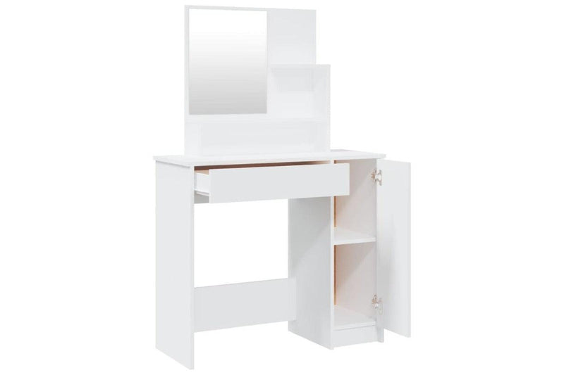 Dressing Table With Mirror White 86.5X35x136 Cm Kids Dressing Tables