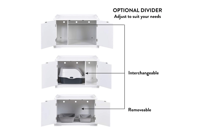 Cleo Cabinet, White Cat Litter