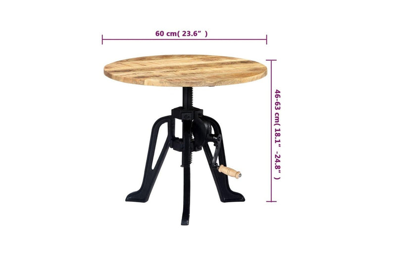 Side Table 60x(46-63) cm Solid Mango Wood and Cast Iron vidaXL