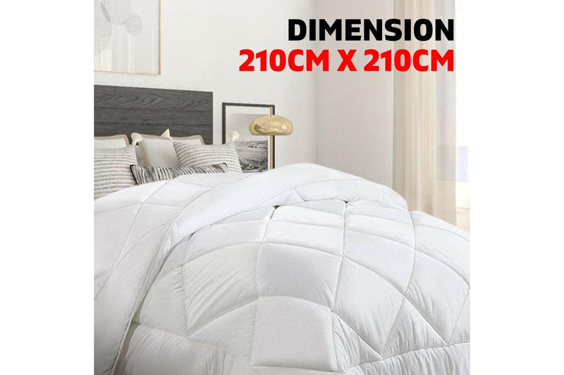 Microfiber Bedding Bamboo Microfibre Quilt Winter Doona Duvet 800GSM Queen White